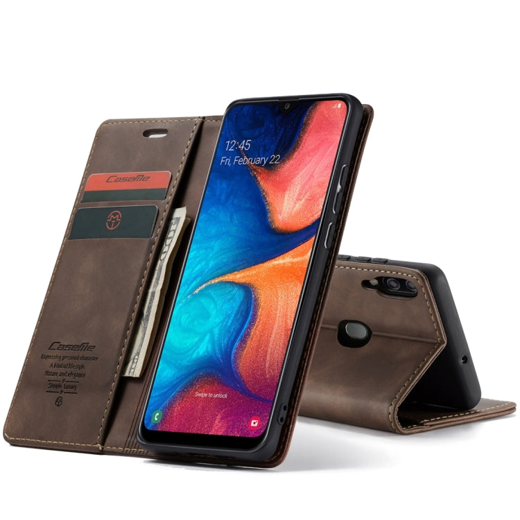 CaseMe-013 適用於Galaxy A20 / A30 多功能復古磨砂左右開皮套, 帶支架&卡槽&錢包