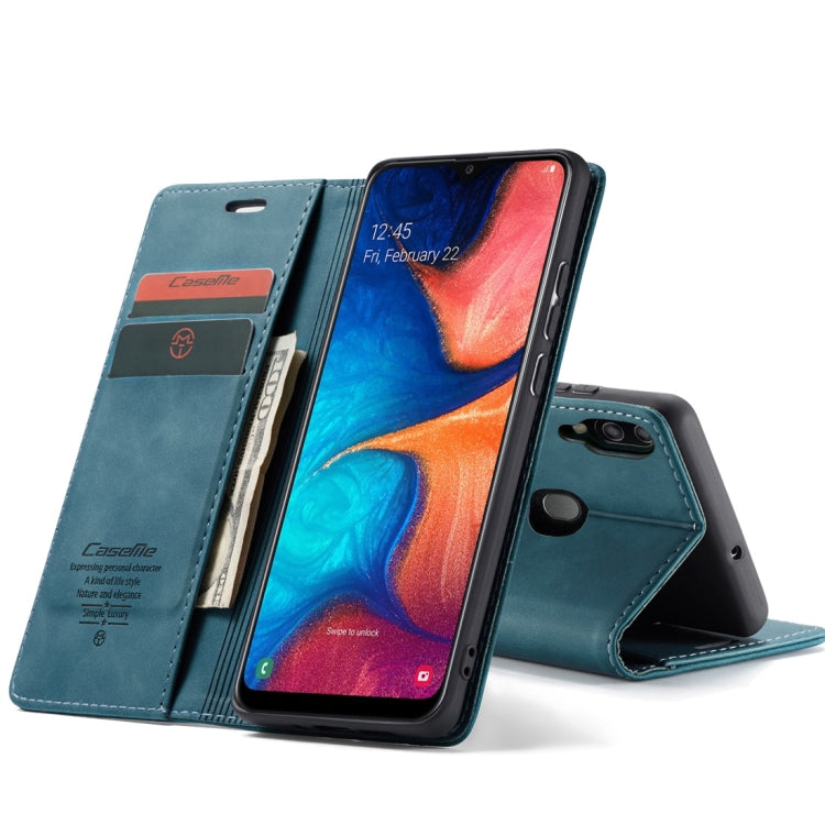 CaseMe-013 適用於Galaxy A20 / A30 多功能復古磨砂左右開皮套, 帶支架&卡槽&錢包