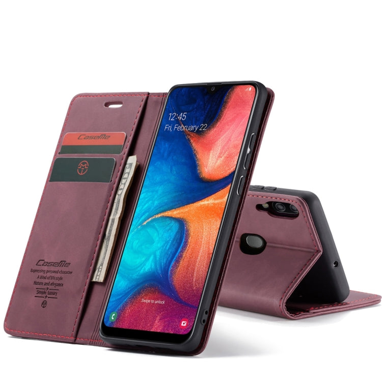 CaseMe-013 適用於Galaxy A20 / A30 多功能復古磨砂左右開皮套, 帶支架&卡槽&錢包