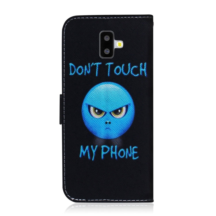 適用於三星 Galaxy J6 Plus 憤怒圖案 彩繪左右開皮套，帶支架&卡槽&錢包