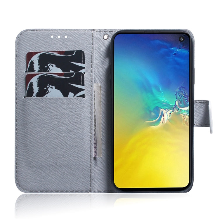 適用於三星 Galaxy S10 E 獅子圖案 彩繪左右開皮套，帶支架&卡槽&錢包
