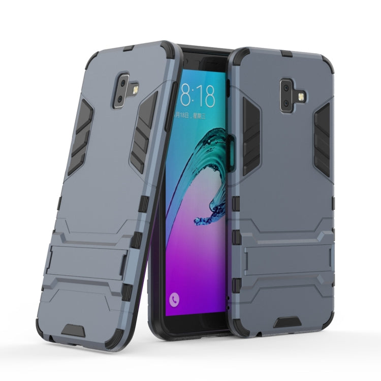 適用於三星 蓋樂世 J6+ PC + TPU二合一隱形支架防摔保護殼