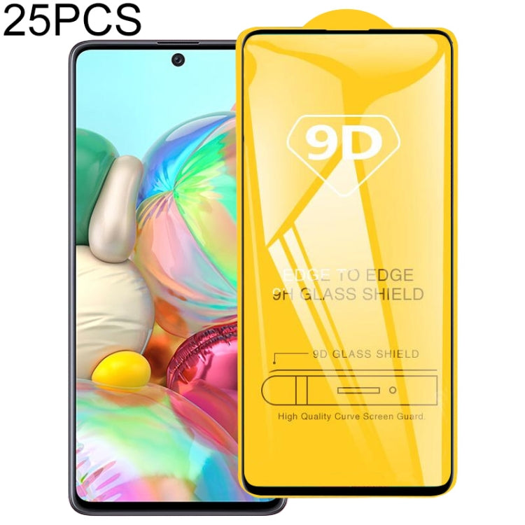 25 PCS 9D Full Glue Full Screen Tempered Glass Film for Samsumg Galaxy F55 / M55 / M54 / A71 / A73 / F54