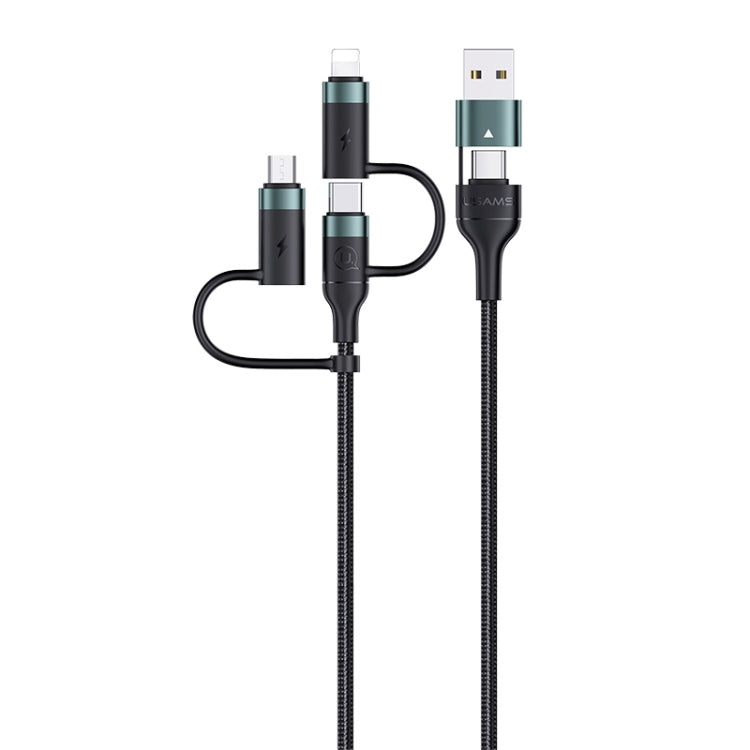 USAMS US-SJ547 U62 USB+Type-C轉Type-C+8 Pin+Micro 鋁合金PD快充數據線 長度：1.2m