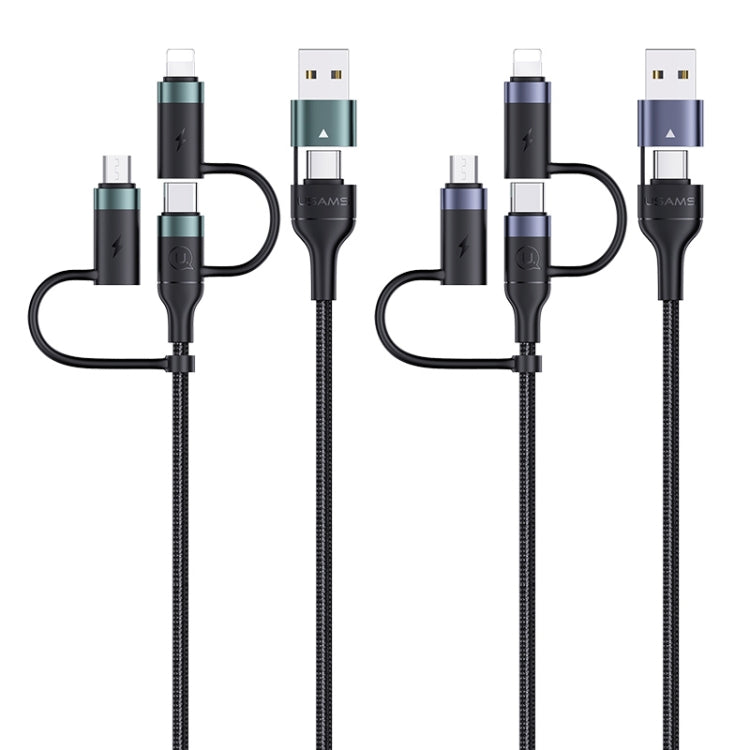 USAMS US-SJ547 U62 USB+Type-C轉Type-C+8 Pin+Micro 鋁合金PD快充數據線 長度：1.2m