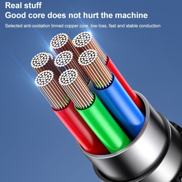 USAMS US-SJ547 U62 USB+Type-C轉Type-C+8 Pin+Micro 鋁合金PD快充數據線 長度：1.2m