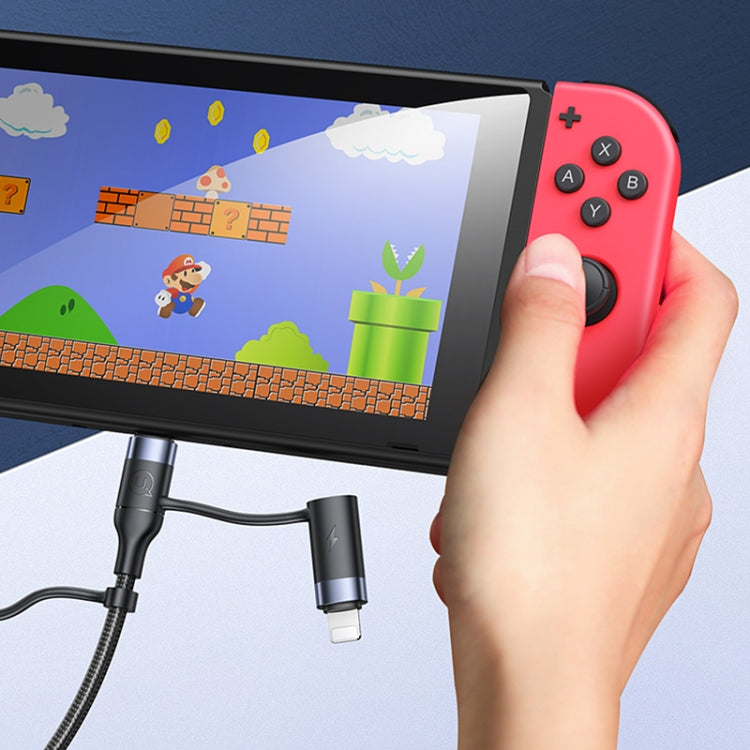 USAMS US-SJ547 U62 USB+Type-C轉Type-C+8 Pin+Micro 鋁合金PD快充數據線 長度：1.2m