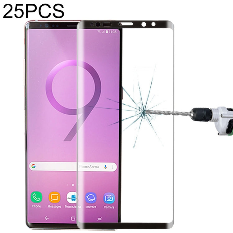 25個裝 適用於三星Galaxy Note 9 0.26mm厚度 9H硬度 3D曲面全屏鋼化玻璃保護膜