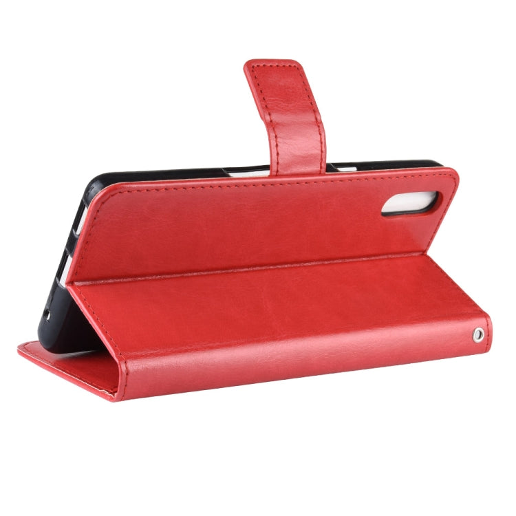 適用於索尼 Sony Xperia L3復古瘋馬紋左右翻蓋皮套 帶支架&卡槽&錢包&手繩