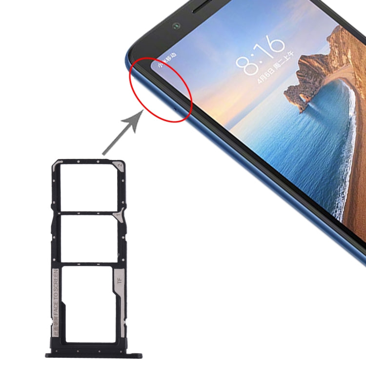 適用於 小米 Redmi 7A SIM卡+SIM卡+Micro SD卡 卡托