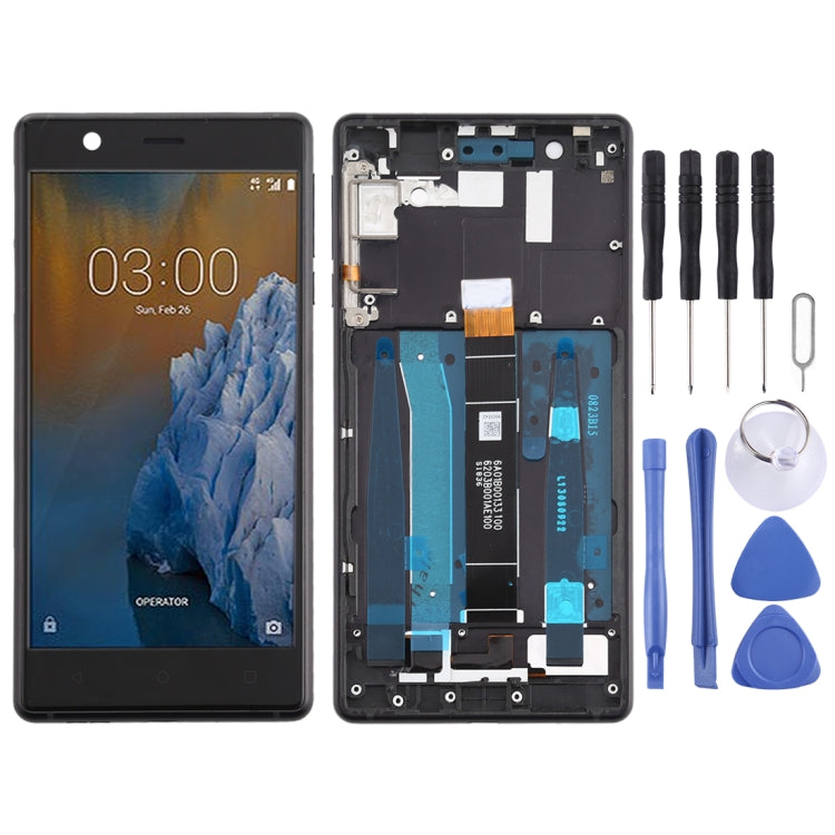 適用於 Nokia 3 TA-1032 TFT材質液晶觸摸總成帶框和側鍵