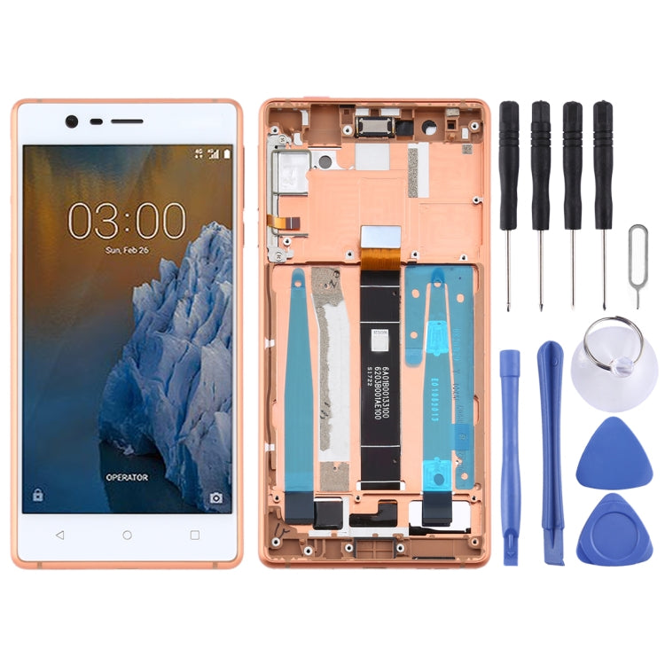 適用於 Nokia 3 TA-1032 TFT材質液晶觸摸總成帶框和側鍵