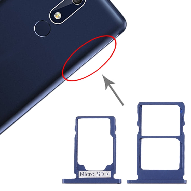 適用於 Nokia 5.1 TA-1075 SIM卡+SIM卡+Micro SD卡托