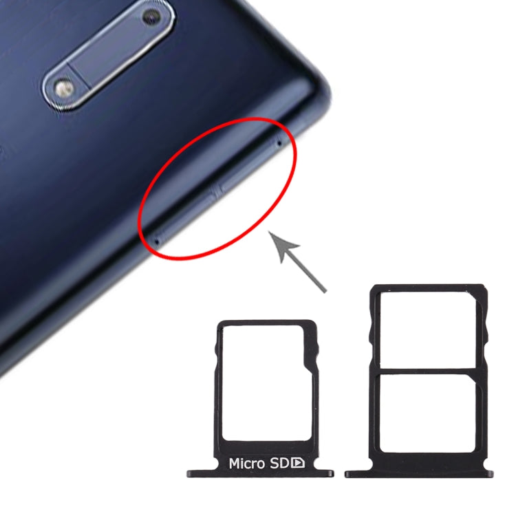 適用於 Nokia 5 / N5 TA-1024 TA-1027 TA-1044 TA-1053 SIM卡+SIM卡+Micro SD卡托