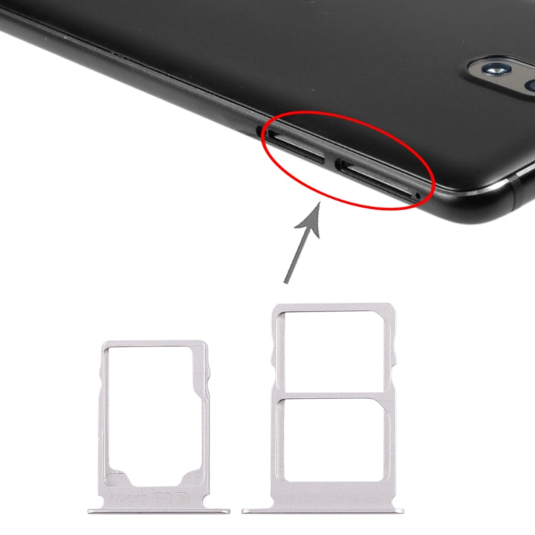 適用於 Nokia 3.1 TA-1049 TA-1057 TA-1063 TA-1070 SIM卡+SIM卡+Micro SD卡托