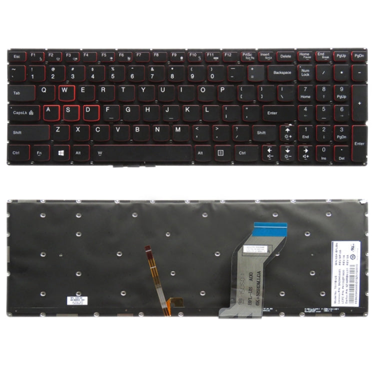 適用於Lenovo Ideapad Y700 Y700-15 Y700-15ISK Y700-15ACZ Y700-17ISK Y700-15ISE 美式鍵盤帶背光