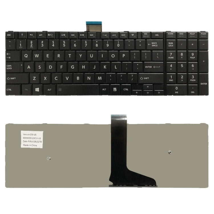 適用於Toshiba Satellite C50D C50-A C50-A506 C50D-A C55T-A C55-A C55D-A 美式鍵盤