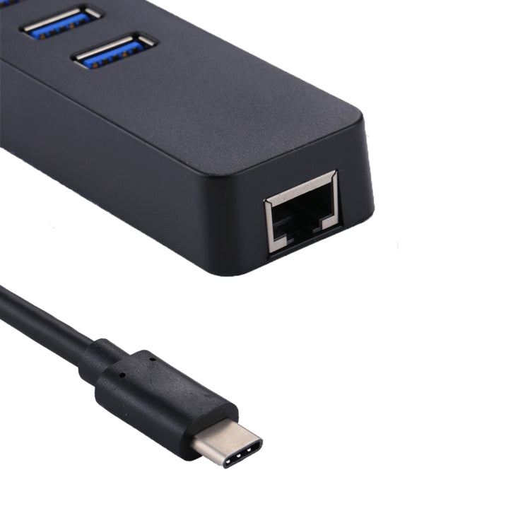USB-C / Type-C 轉 3口USB3.0 + RJ45 HUB 多功能網絡適配器