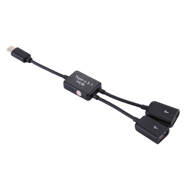 Type-C公頭 轉 2口USB母頭集線器適配器