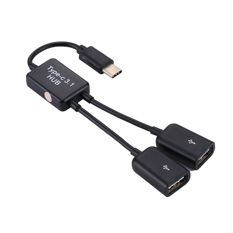 Type-C公頭 轉 2口USB母頭集線器適配器