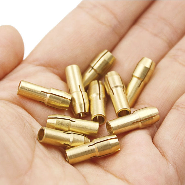 10個賣 電磨機配件三爪銅夾頭螺帽 內孔直徑：0.8mm