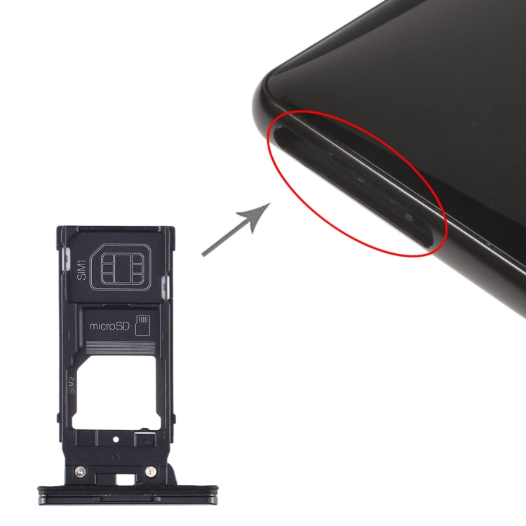 適用於 Sony Xperia XZ2 SIM卡+SIM卡+Micro SD卡 卡托