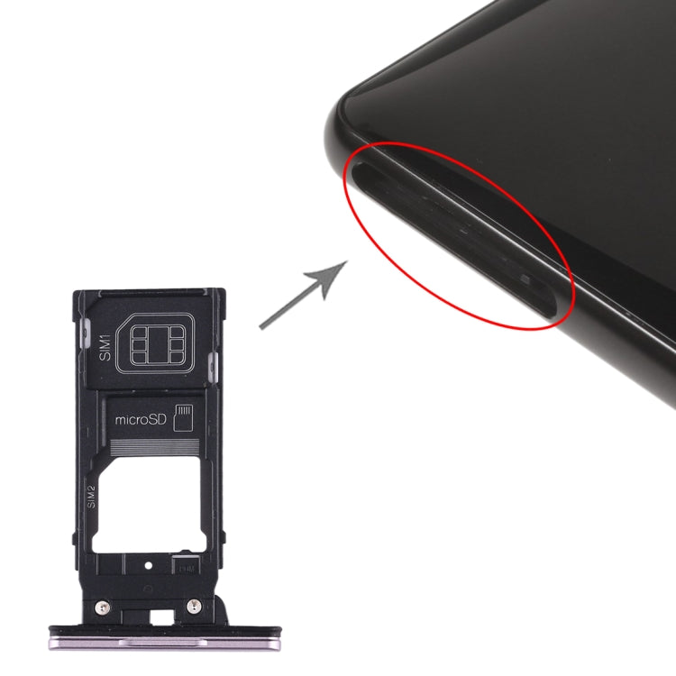 適用於 Sony Xperia XZ2 SIM卡+SIM卡+Micro SD卡 卡托