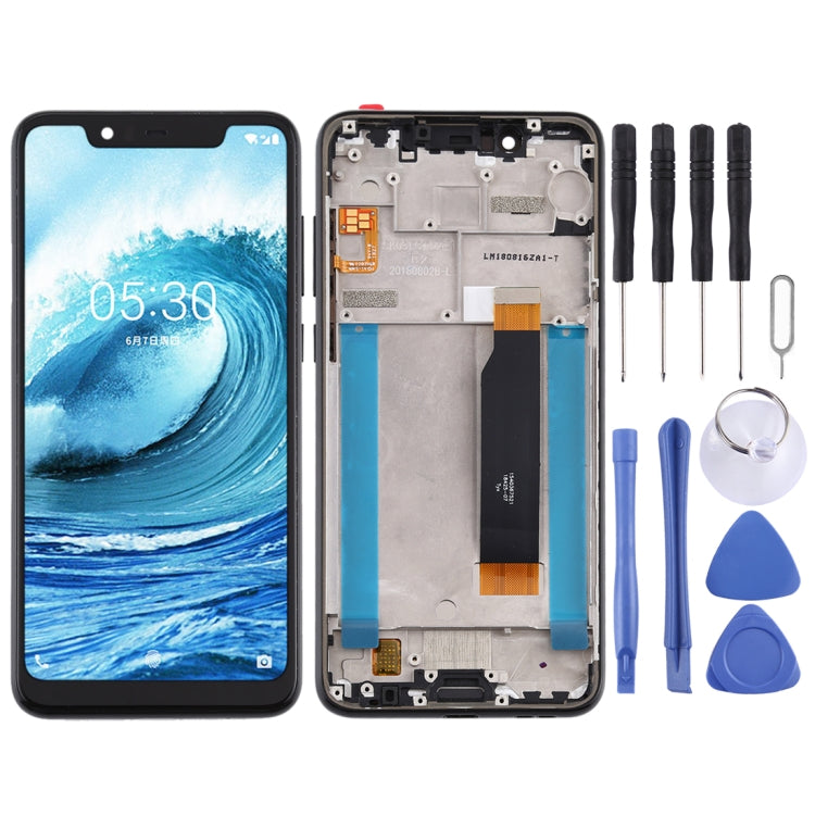 適用於Nokia 5.1 Plus / X5 / TA-1102 TA-1105 TA-1108 TA-1109 TA-1112 TA-1120 TA-1199 液晶觸摸總成帶框