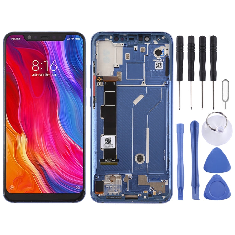 適用於小米 Mi 8 OLED材質 液晶觸摸總成帶框和邊鍵