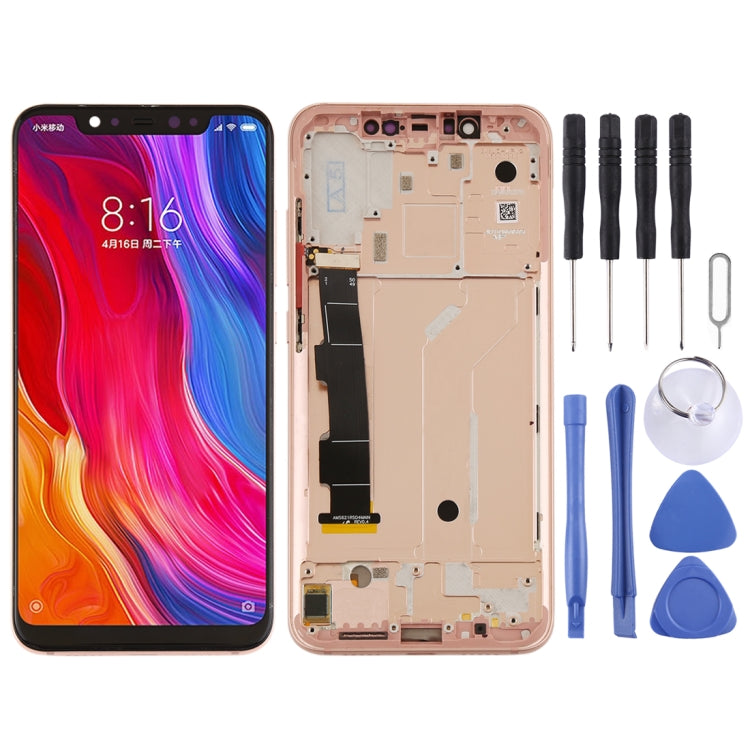 適用於小米 Mi 8 OLED材質 液晶觸摸總成帶框和邊鍵