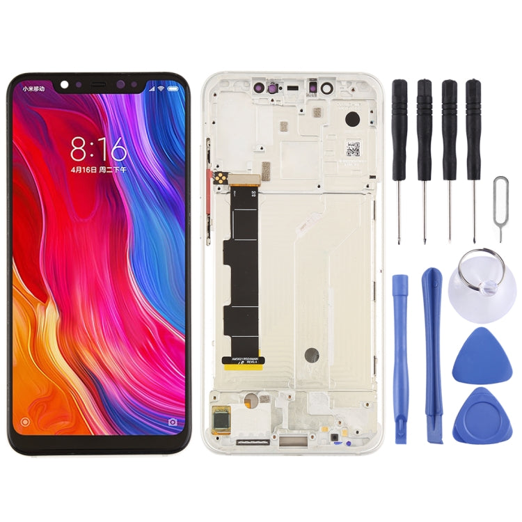 適用於小米 Mi 8 OLED材質 液晶觸摸總成帶框和邊鍵