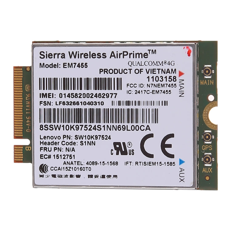 EM7455 Sierra FDD/TDD LTE Cat6 4G模塊 4G CARD無線網卡適用於Lenovo laptop ThinkPad P50 P50S P40 Yoga L460 T460 T460P T460S, EM7455