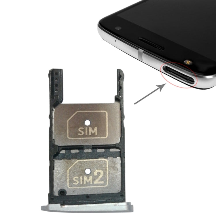 適用於摩托羅拉 Moto Z Play SIM卡+SIM卡+Micro SD卡 卡托 雙卡