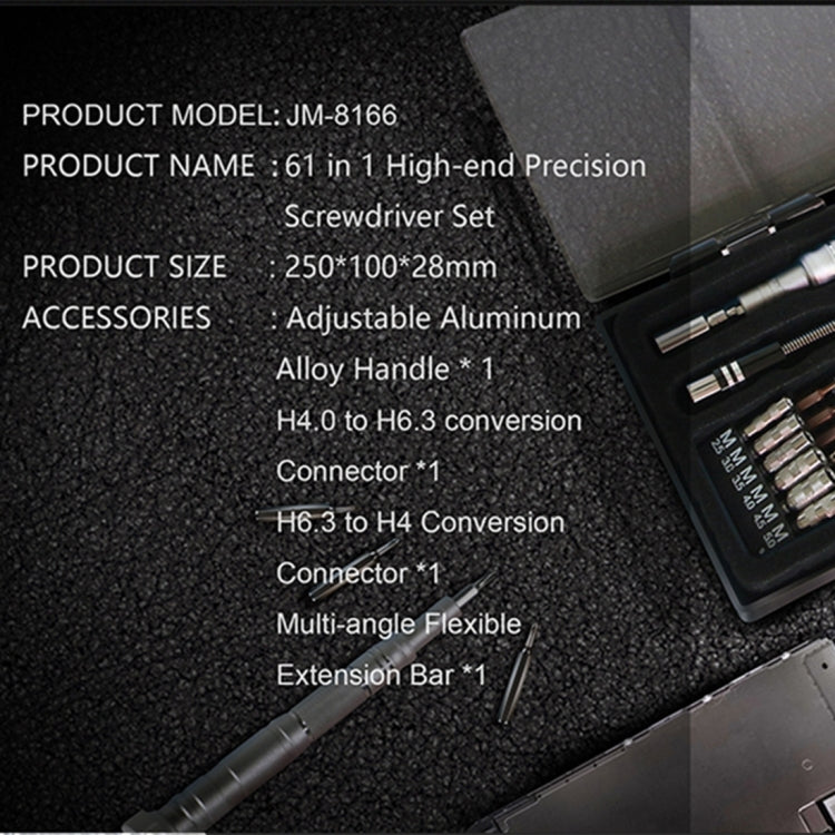 JAKEMY JM-8166 61合1螺絲刀套裝修理手動工具套裝