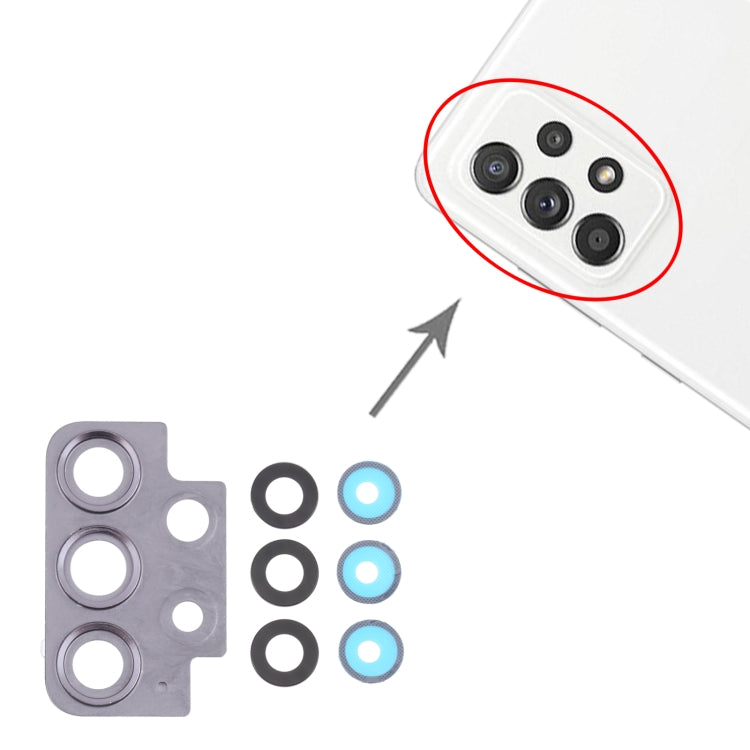 適用於三星 Galaxy A52 5G SM-A526相圈后攝像頭框帶鏡片 10套一賣