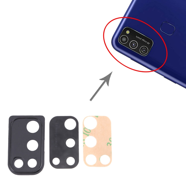 適用於三星 Galaxy M21 SM-M215 相圈后攝像頭框帶鏡片 10套一賣