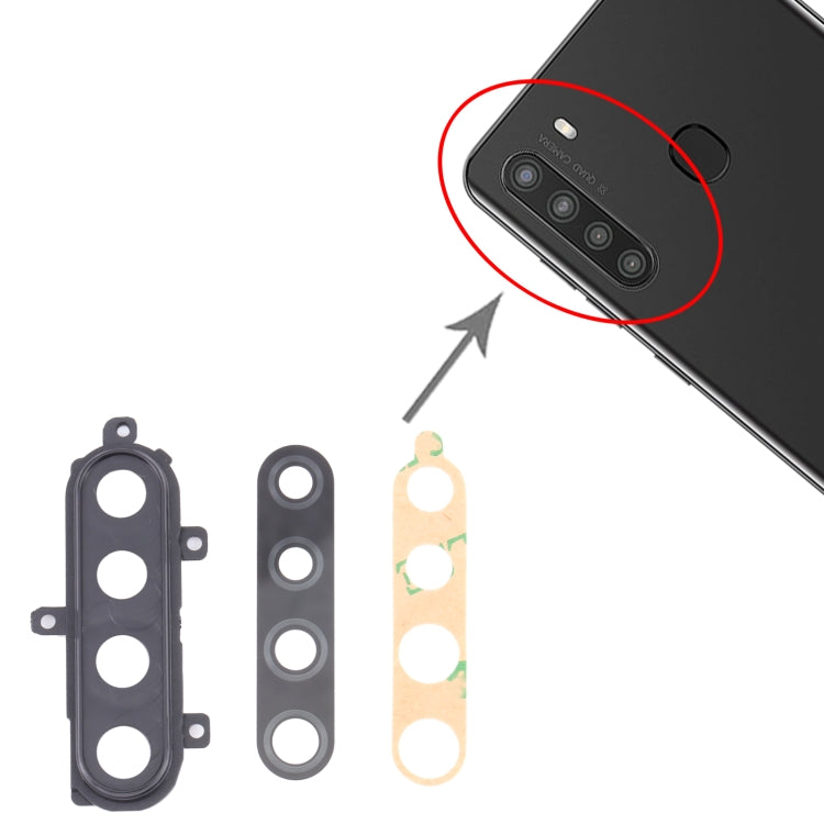 適用於三星 Galaxy A21 SM-A215 相圈后攝像頭框帶鏡片 10套一賣