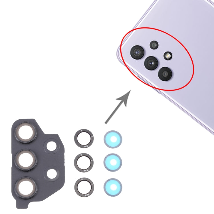 適用於三星 Galaxy A32 5G SM-A326 相圈后攝像頭框帶鏡片 10套一賣