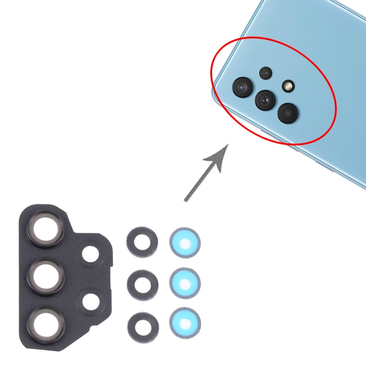 適用於三星 Galaxy A32 SM-A325 相圈后攝像頭框帶鏡片 10套一賣