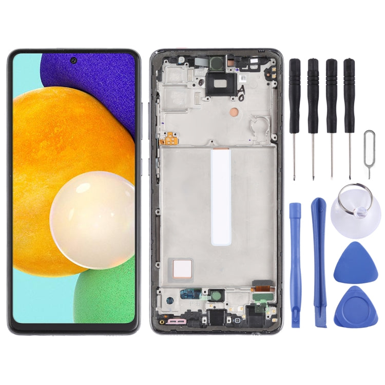 適用於 三星 Galaxy A52 5G SM-A526 液晶觸摸總成帶框 incell材質，不支持指紋識別