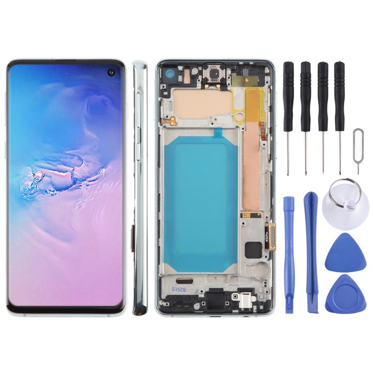 For Samsung Galaxy S10 4G SM-G973F 6.05 inch TFT LCD Screen Digitizer Full Assembly with Frame, Not Supporting Fingerprint Identification
