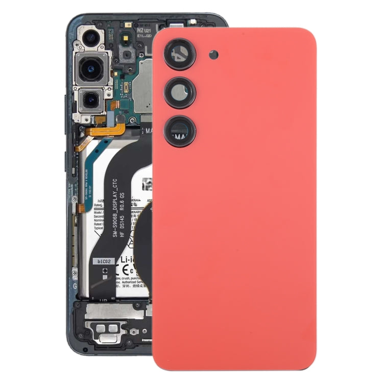 適用於三星 Galaxy S23 SM-S911B OEM 電池玻璃后蓋帶相圈