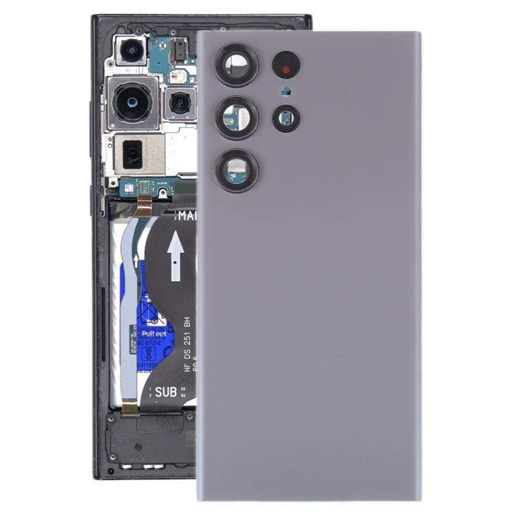 適用於三星 Galaxy S23 Ultra SM-S918 電池玻璃后蓋帶相圈 , For Samsung Galaxy S23 Ultra(with Camera Cover)