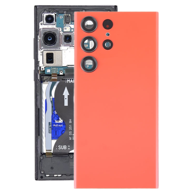 適用於三星 Galaxy S23 Ultra SM-S918 電池玻璃后蓋帶相圈 , For Samsung Galaxy S23 Ultra(with Camera Cover)