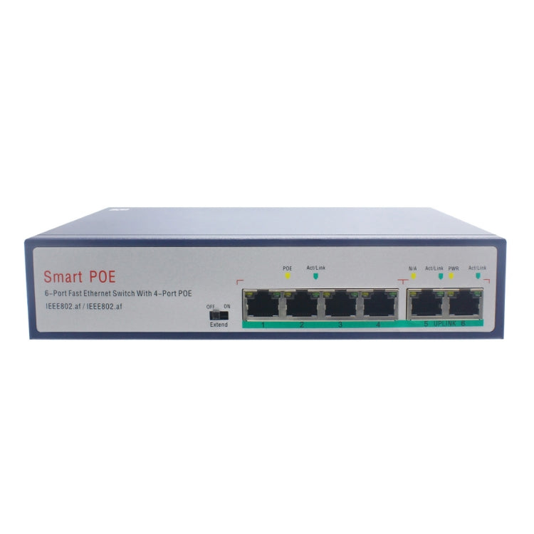 ESCAM POE 4+2 POE交換機 傳輸距離150m