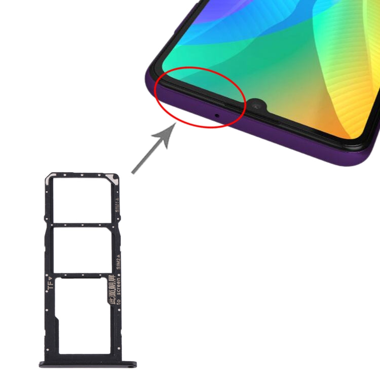 適用於 華為 Y6p SIM卡+SIM卡+Micro SD卡 雙卡卡托