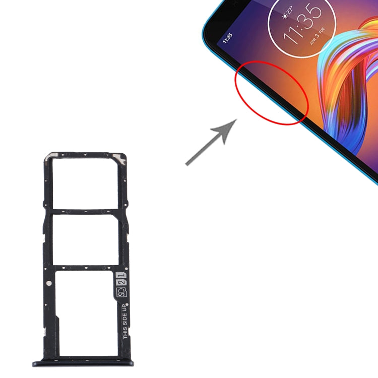 適用於 Motorola Moto E6 Play/XT2029/XT2029-1 SIM卡+SIM卡+Micro SD卡 卡托