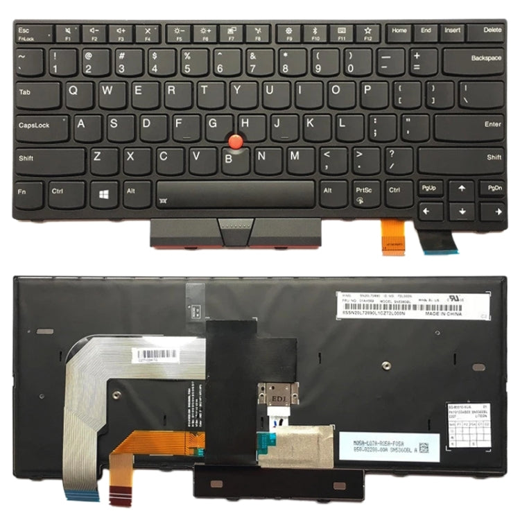適用於 Lenovo Thinkpad T470 T480 A475 A485 美式鍵盤帶背光