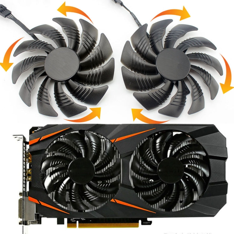 正反一對 88MM 4 Pin顯卡散熱風扇 適用於Gigabyte GeForce GTX1060 1070 GTX1050ti GTX960 RX570 RX470