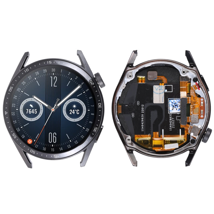適用於華為 Watch GT 3 46mm 單排線版 原裝液晶觸摸總成帶框  , For Huawei Watch GT 3 46mm Single Cable Edition (Black), For Huawei Watch GT 3 46mm Single Cable Edition (Silver)